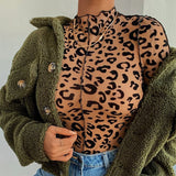 Women Sexy Leopard Printed Skinny Bodysuits