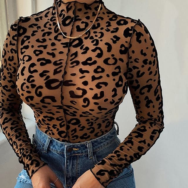 Women Sexy Leopard Printed Skinny Bodysuits