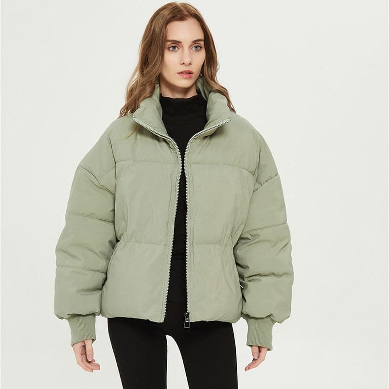 Winter Zipper Pockets Female Warm Elegant Coat