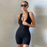 Women Sexy Streetwear Sleeveless Bodycon Solid Knitted Fitness Sexy Jumpsuits Romper Playsuits Overalls Women