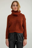 Women Turtleneck Sweater Thick Long Sleeve Fluffy Casual Knitwear