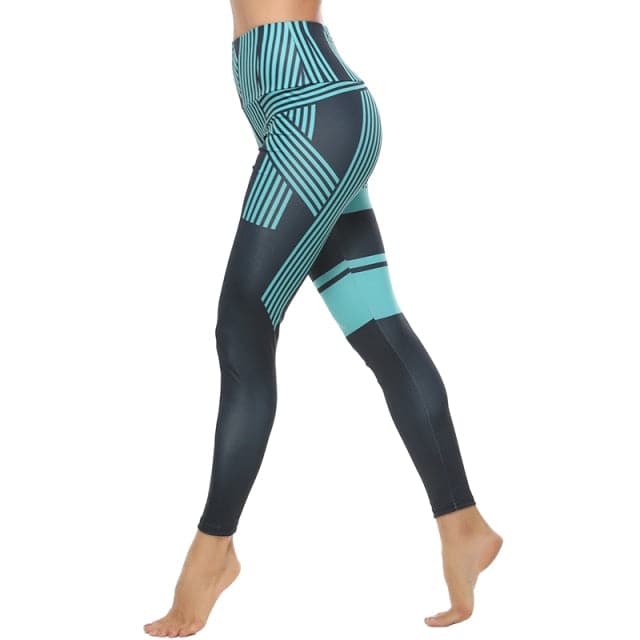 Women Leggings for Fitness Printed Striped Sports Female Leggings Push Up High Waisted Trousers Jogging Pants Women New