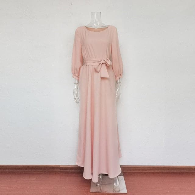 Vintage  Lantern Sleeve Elegant Bandage Floor-Length Dress