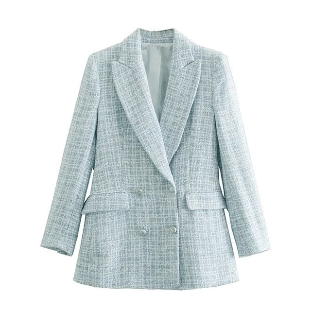 2023 Double Breasted Casual Tweed Blazer