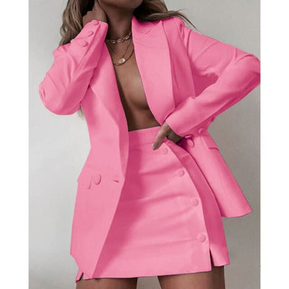 Fashion Women Streetwear Candy Colour Coat + Shorts Set