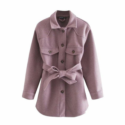 Long Sleeves Belted Warm Thicken Casual Coats
