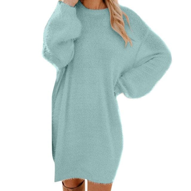 Women Casual Knit Turtleneck Sexy Sweater Dresses