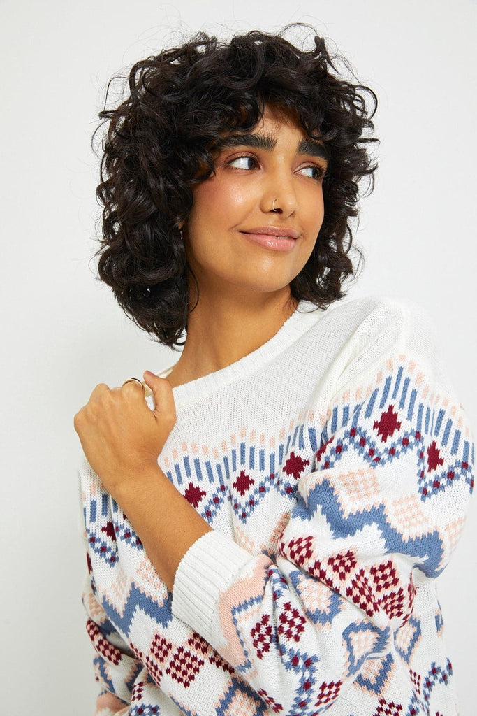 Womens Jacquard Knitwear Sweater
