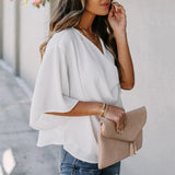 Women Fashion V Neck T-shirter
