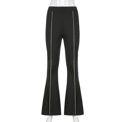 Vintage Y2K Bell-Bottom Trousers Joggers Women Harajuku Flare Pants Slim High Waist E Girl Aesthetic Female 90S Sweatpants