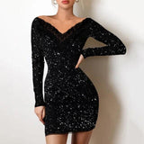 2023 Women's Mesh Sleeve Long Sleeve A-line Mini Dresses