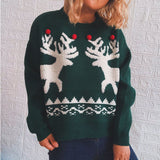 2023 Christmas Elk Print Sweater