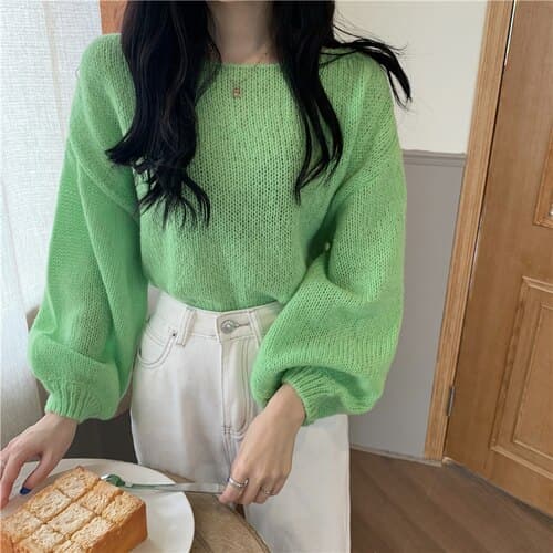 Knitted Sweaters Woman Colorblock Pull Femme Long Sleeve Crop Top Sweater Women Winter Clothes Korean Fashion