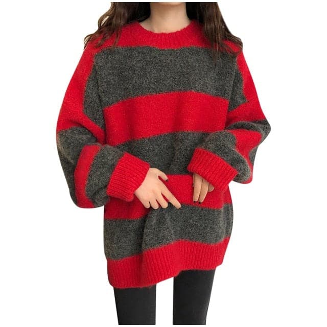 2023 Knitted Striped Sweater