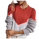 2023 Casual Pullovers Patchwork Tops