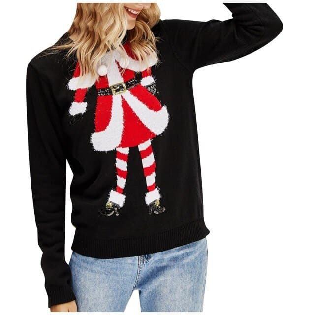 Women Christmas Sweater Harajuku Knitted Streetwear Cute Little Penguin Cartoon Pullover O-Neck Oversize Casual Ladies Sweaters