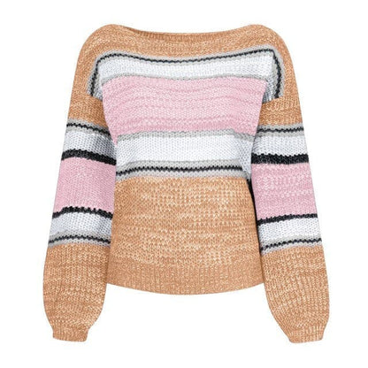 Women Sweater Pullover Long Sleeve Cold Shoulder Sweaters Halter Neck Backless Loose Sweater Top Pull Femme