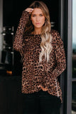 Women's Leopard Print Pullover Fall Round Neck Loose Women's Sweatshirt Printed Retro Stripe S To XXXL Size Outdoor Pullover