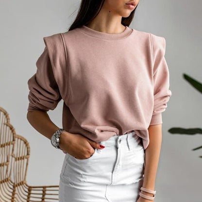 2023 Casual slim women hoodies sweatshirt Pink knitted streetwear