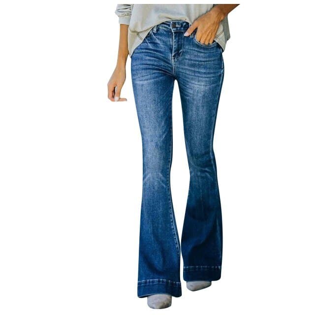 DressBetty - Fashion Retro High Waist Elastic Loose Flare Jeans