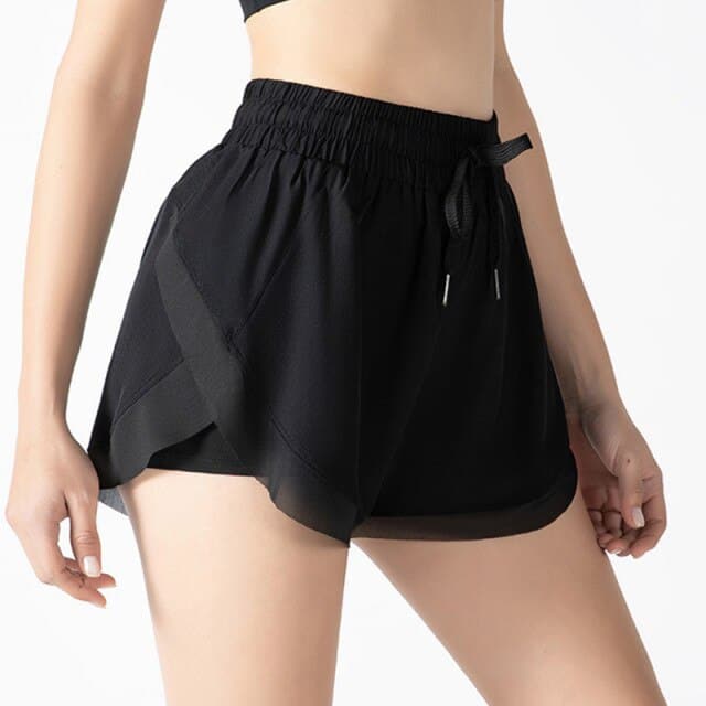 Summer Running Shorts Women 2 In 1 Double Layer Sports Shorts Stretch Athletic Quick Dry Shorts Gym Loose Breathable Yoga Shorts