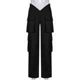 2023 Casual Pocket Cargo Black Pants Harajuku Streetwear Clothes