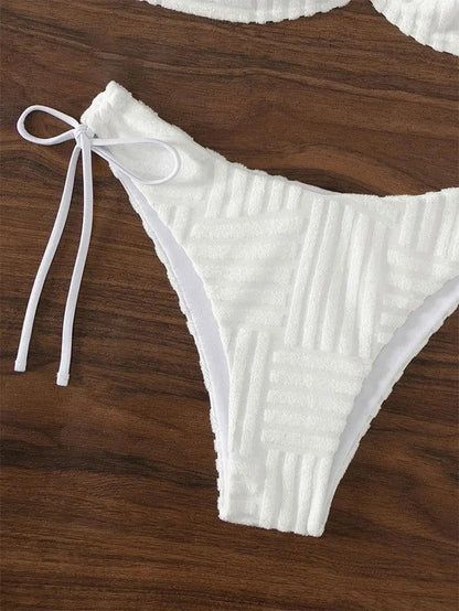 White Ruffles Push-Up Bikini Set